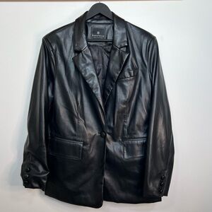 Bagatelle Collection Black Faux Leather Blazer size L